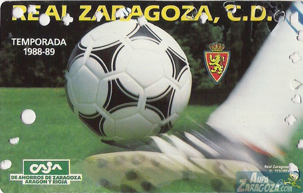 abono real zaragoza 1988-89