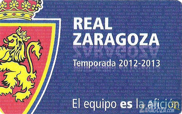 abono real zaragoza 2012-13